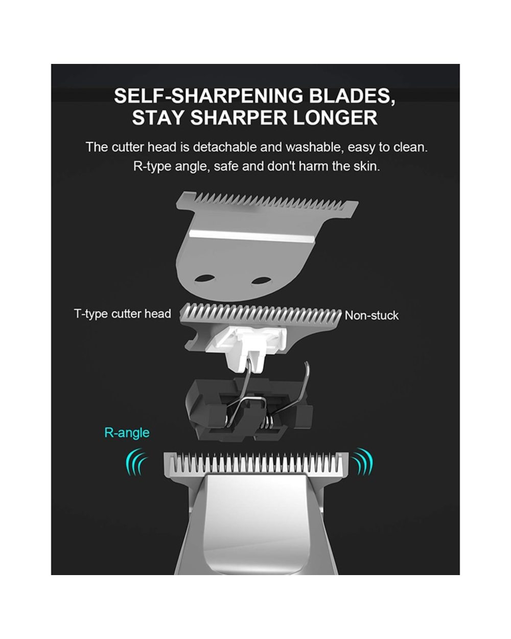 Enchen Hummingbird Usb Electric Hair Clippers Men Rechargeable Cordless Close Cutting T-Blade Hair Trimmer With 3 Combs front-2