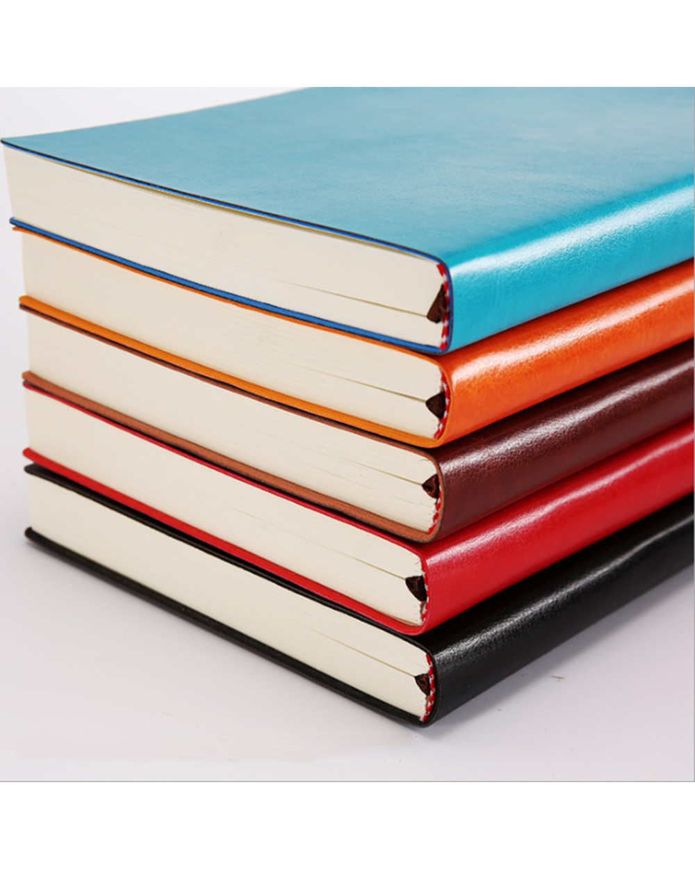 A5 A6 B5 Three Sizes 4 Styles 5 Colors Large Business Diary Leather Soft Copy Notebook Increase Thick Notebook front-4