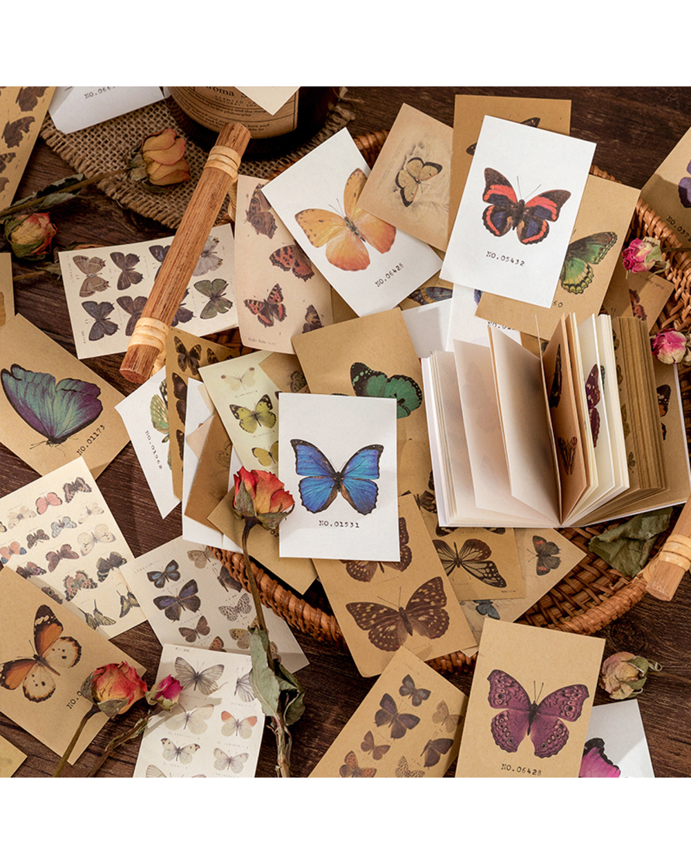 80Pcs Scrapbooking Material Paper Butterfly Plant Fairy Tale Story Labels Decorative Collage Diary Album Craft Supplies front-2