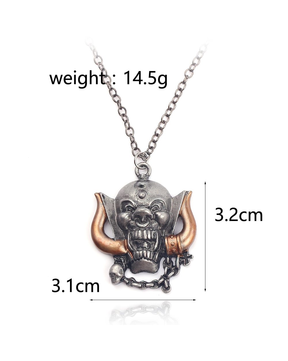 Vintage Skull Head Necklace Devil Pan God Necklaces Hollow Sheep Skulls Pendant For Women Men Jewelry front-1