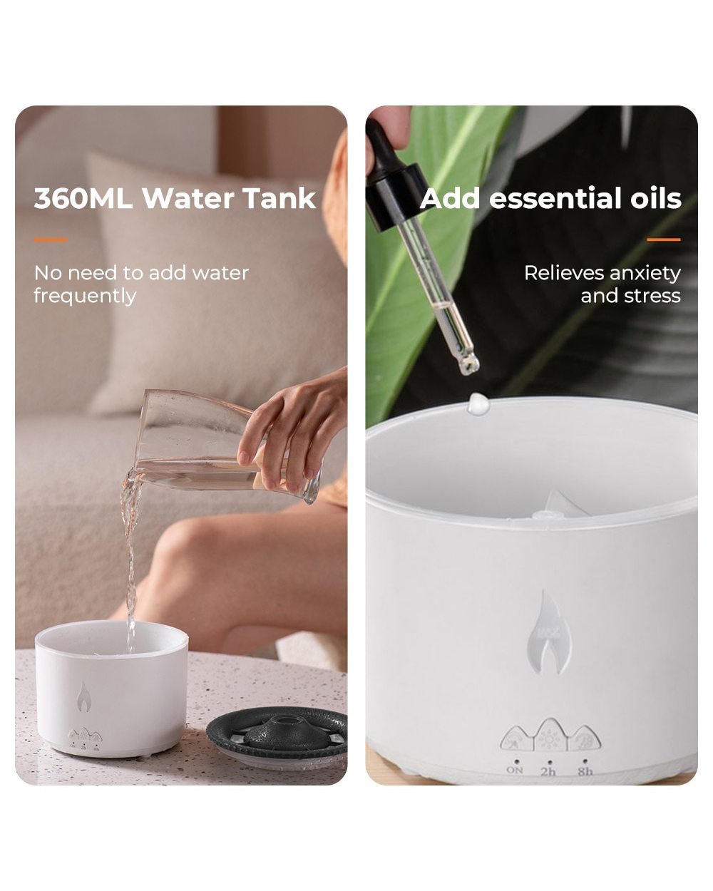 Fire Flame Diffuser Volcano Humidifier And Flavoring Fragrance Aroma Oil Diffuser Essential Oils Electric Smell For Hom front-2