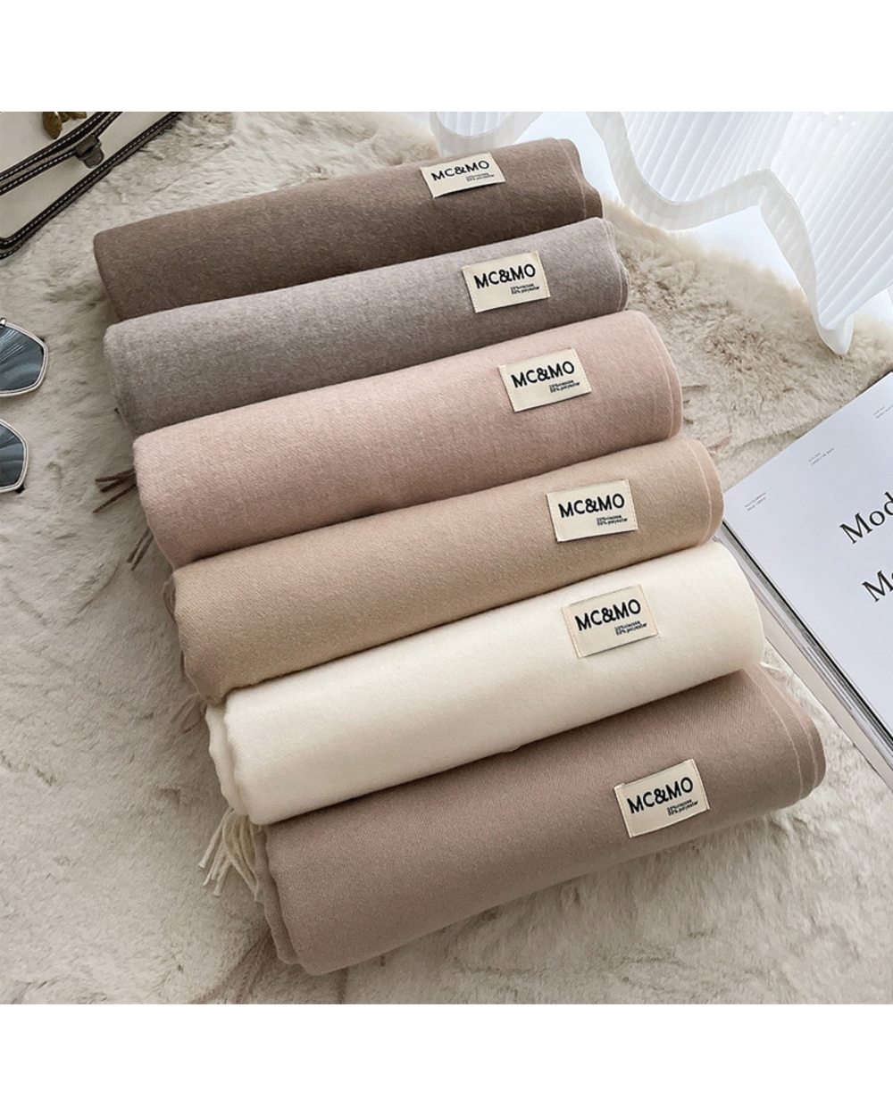 2022 Winter Scarf Solid Thick Women Cashmere Scarves Neck Head Warm Hijabs Pashmina Lady Shawls Wraps Bandana Tassel front-1