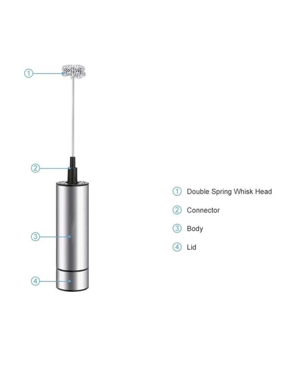 Electric Milk Frother Wireless Handheld Electric Powerful Stainless Steel Spring Mixer Foam Whisk Maker For Coffee Capp front-5