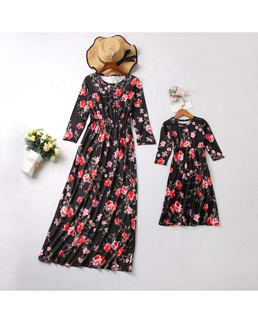 Family Matching Outfits For Mom Daughter Dress Home Clothes Mother Childrens Girls Baby Casual Kids Parent Outfit Set front-1