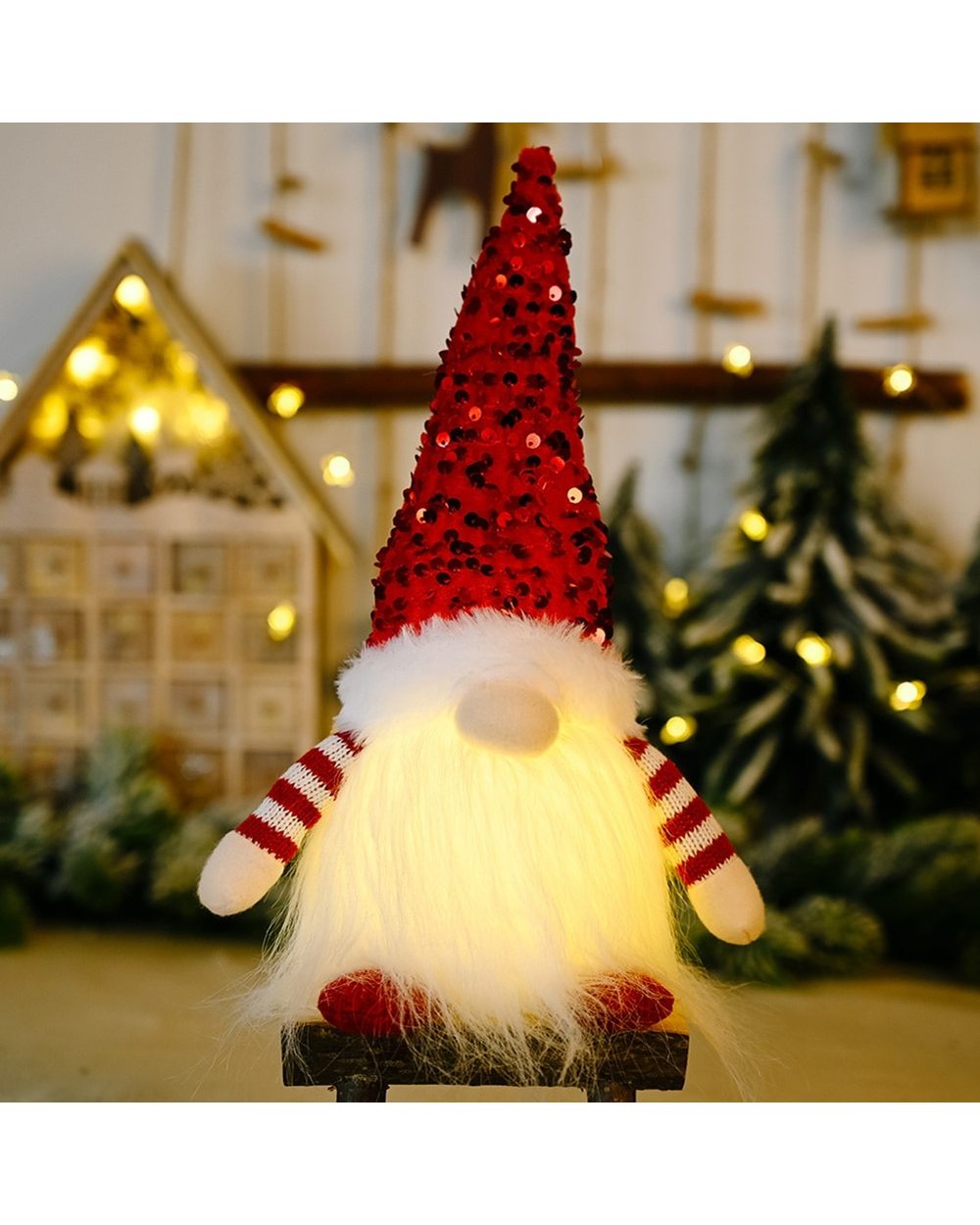 Glowing Plush Doll Lamp Luminous Christmas Gnome Nisse Tomte Elf Tonttu Plush Doll Decoration Ornaments Xmas New Year front-1