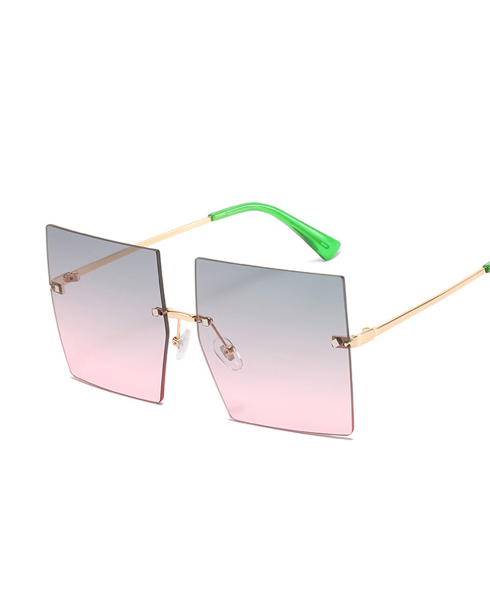 Vintage Square Sunglasses Women Luxury Oversized Rimless Sun Glasses Shades Female Fashion Brand Designer Clear Oculos front-4
