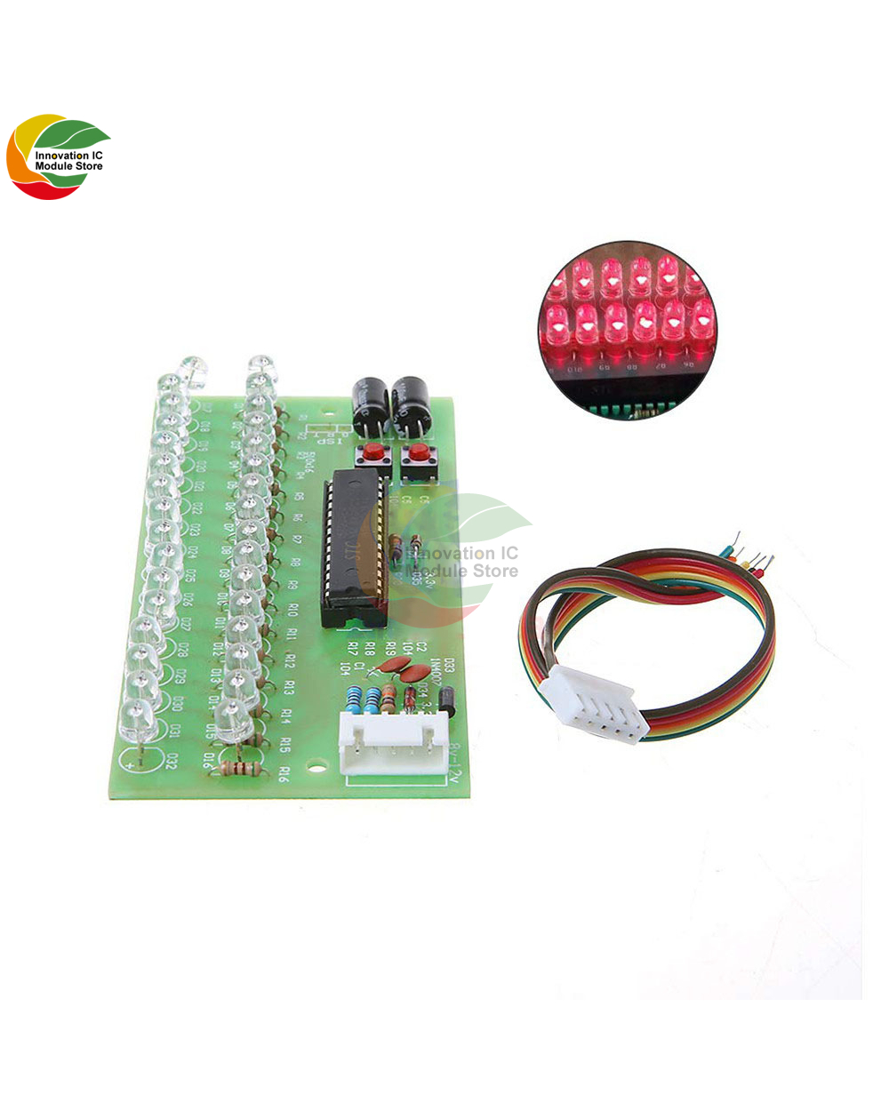 Mcu Adjustable Display Mode Led Vu Level Indicator Amplifier Audio 16 Led Dual Channel Audio Power Adapter Balance Modu front-4