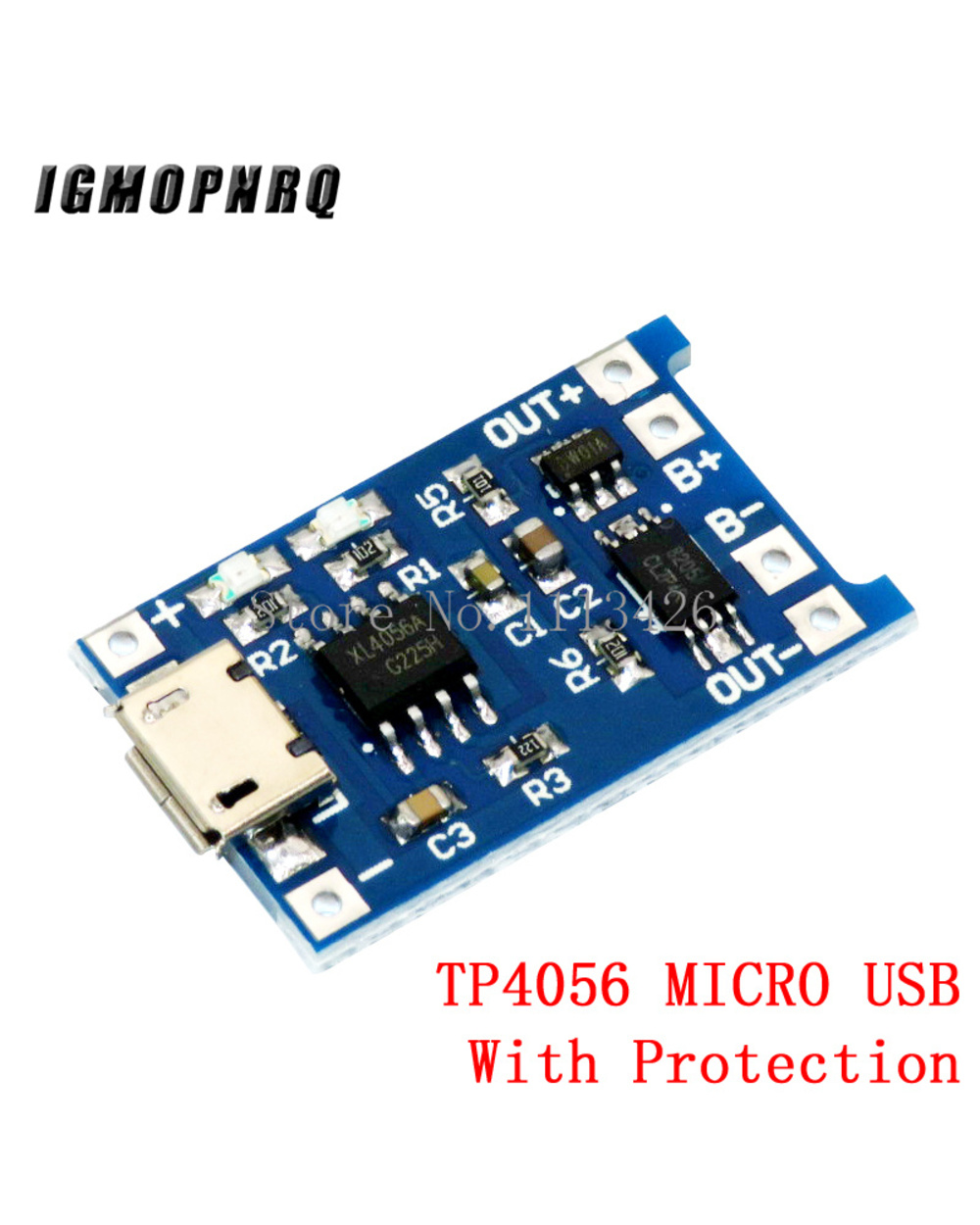 5Pcs Micro Usb 5V 1A 18650 Tp4056 Lithium Battery Charger Module Charging Board With Protection Dual Functions 1A Li-Ion front-1