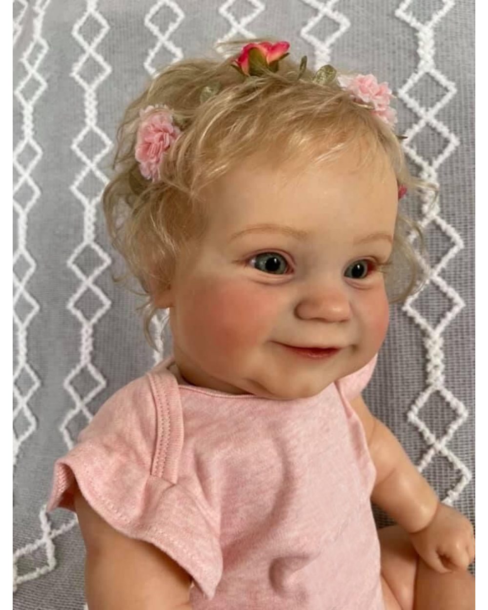60CM 50CM Reborn Toddler Popular Maddie Cute Girl Doll with Rooted Blonde hair Soft Cuddle Body High Quality Handmade front-4