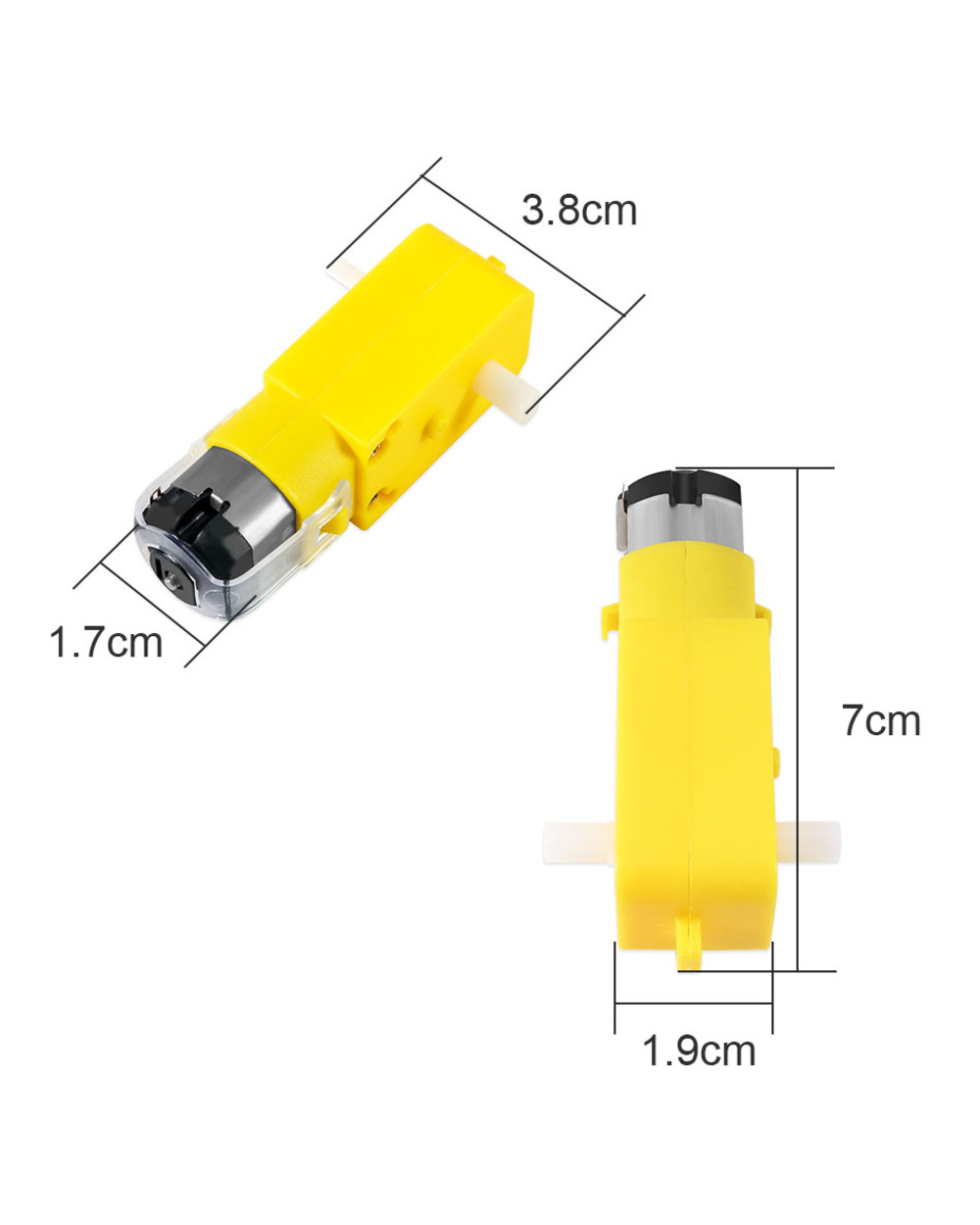 Zhiyitech Dc Tt Gear Motor With Mcnamum Wheel 3V-12V 1:48 Dual Shaft For Arduino Project Smart Car Electronic Diy Kit ( front-2