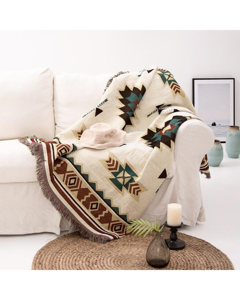 Blanket Leisure Blanket Tapestry Soft Warm Cotton Blanket Spring And Autumn Light Sofa Blanket VG06 front-2