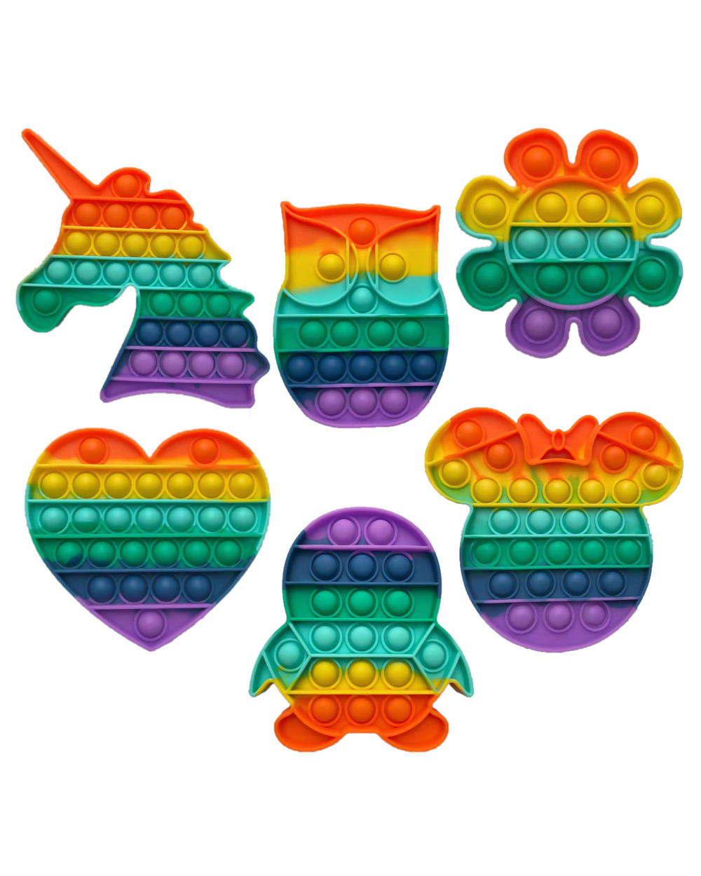 Fidget Toys Rainbow Color Push Bubble Stress Relief Toys For Adult Children Sensory Toys For Alleviating Special Needs front-5