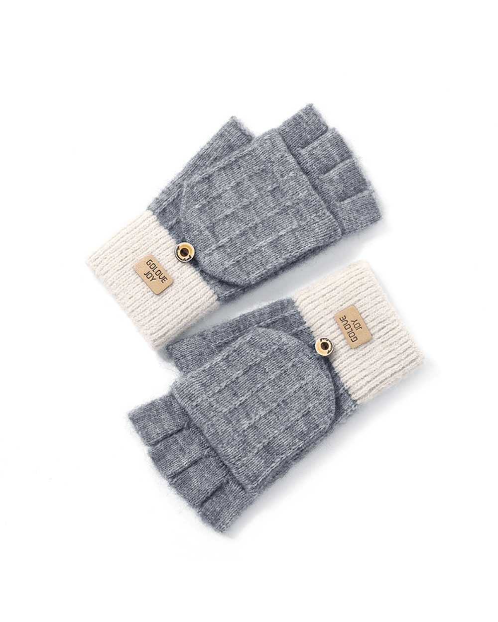 2022 New Winter Gloves For Women Half Finger Cashmere Warm Windproof Knitted Glove Office Writing Outdoor Flip Girls Co front-5
