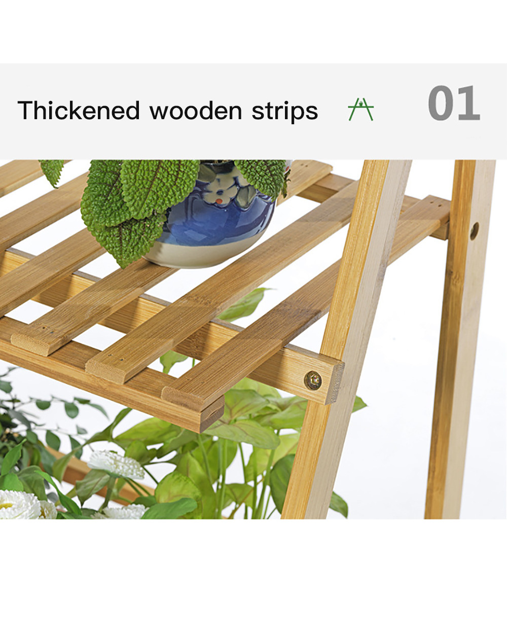 3-Tier Hanging Plant Stand Storage Shelf Folding Flower Pot Organizer front-5