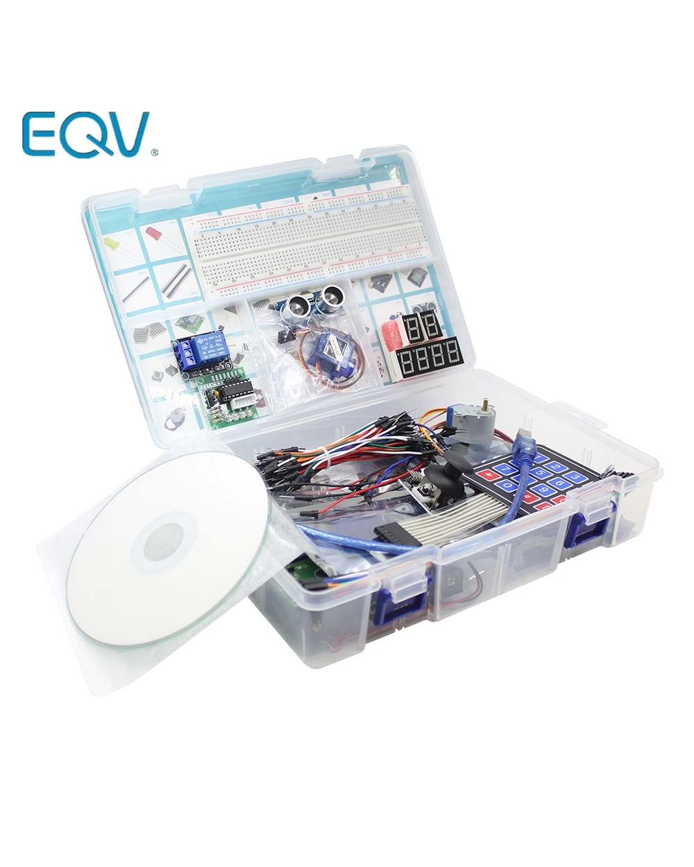 Starter Kit For Arduino Uno R3 - Uno R3 Breadboard And Holder Step Motor / Servo /1602 Lcd / Jumper Wire/ Uno R3 front-0