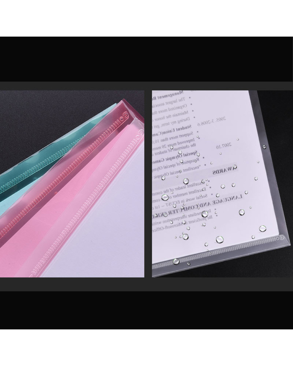 12Pcs A4 Transparent Pp File Folder Binder Waterproof File Holder Filing Envelope Business Document Organizer Office Su front-4