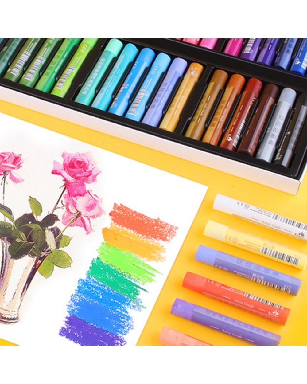 Kuelox Art Soft Oil Pastel/Crayon Macaron/Morandi/Artist Grade 12/24/36 Colors For Artist/Student Graffiti Oil Pastel P front-1