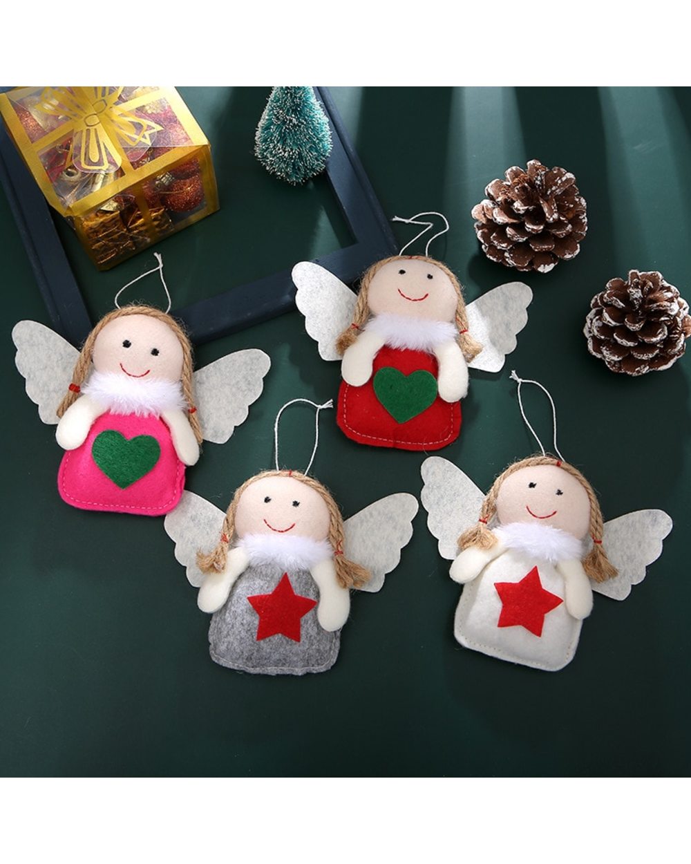 New Year Christmas Tree Decoration Pendant Christmas Cute Cloth Art Little Angel Doll Desktop Window Creative Ornaments front-0
