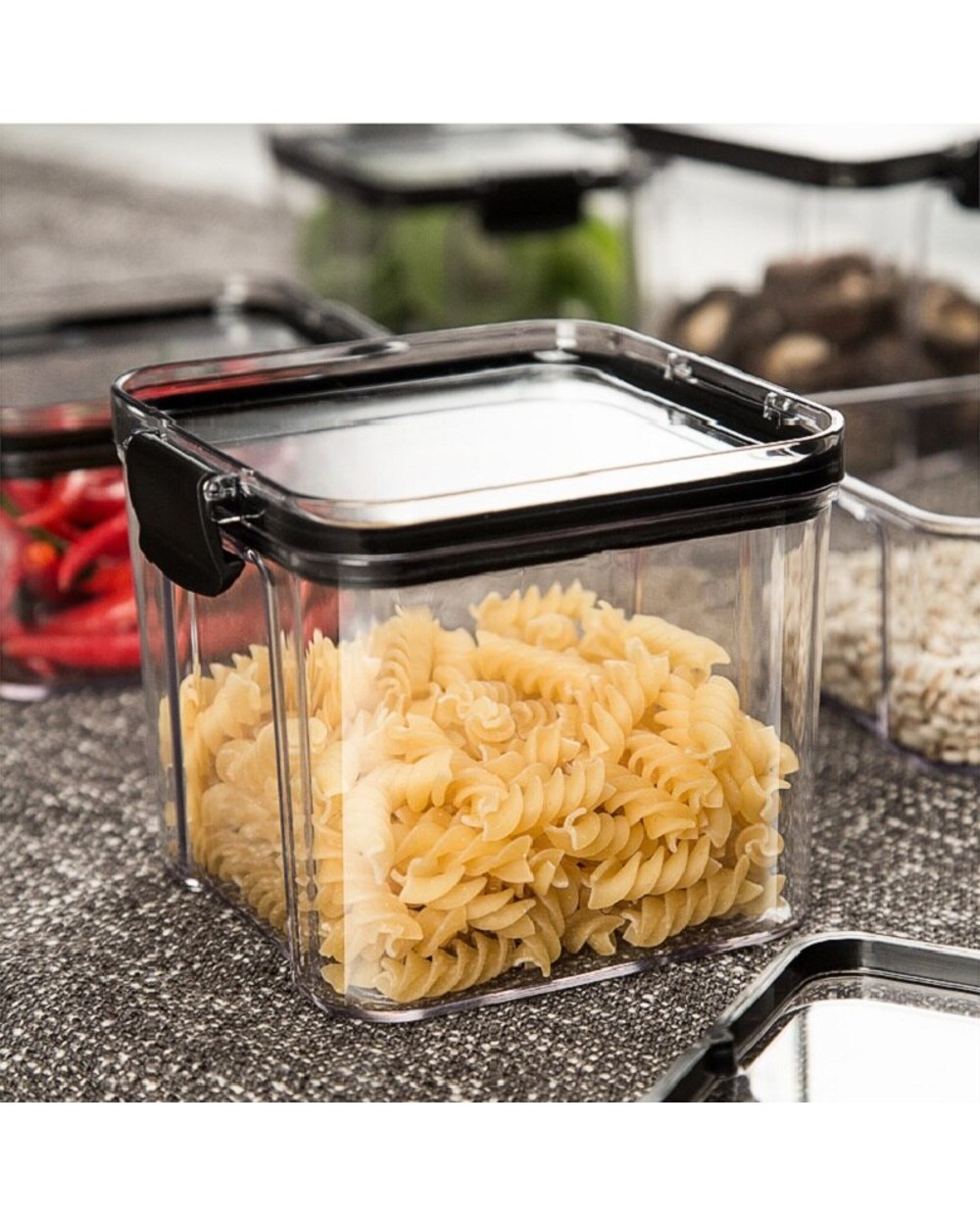 Smart Food Container Storage 4 Different Capacity Plastic Sealed Cans front-3
