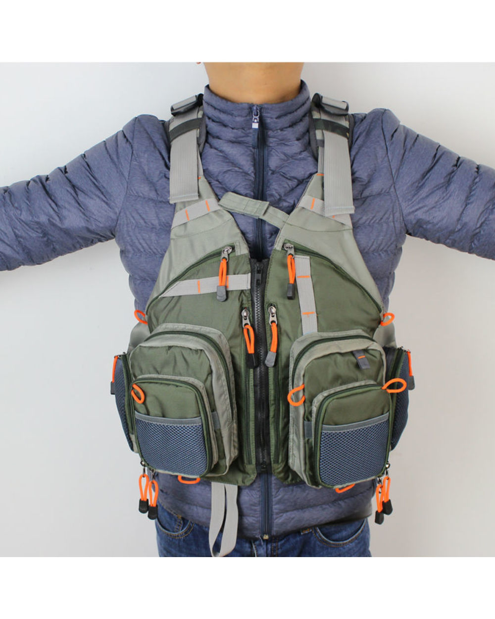 New Men's Adjustable Fishing Vest front-5