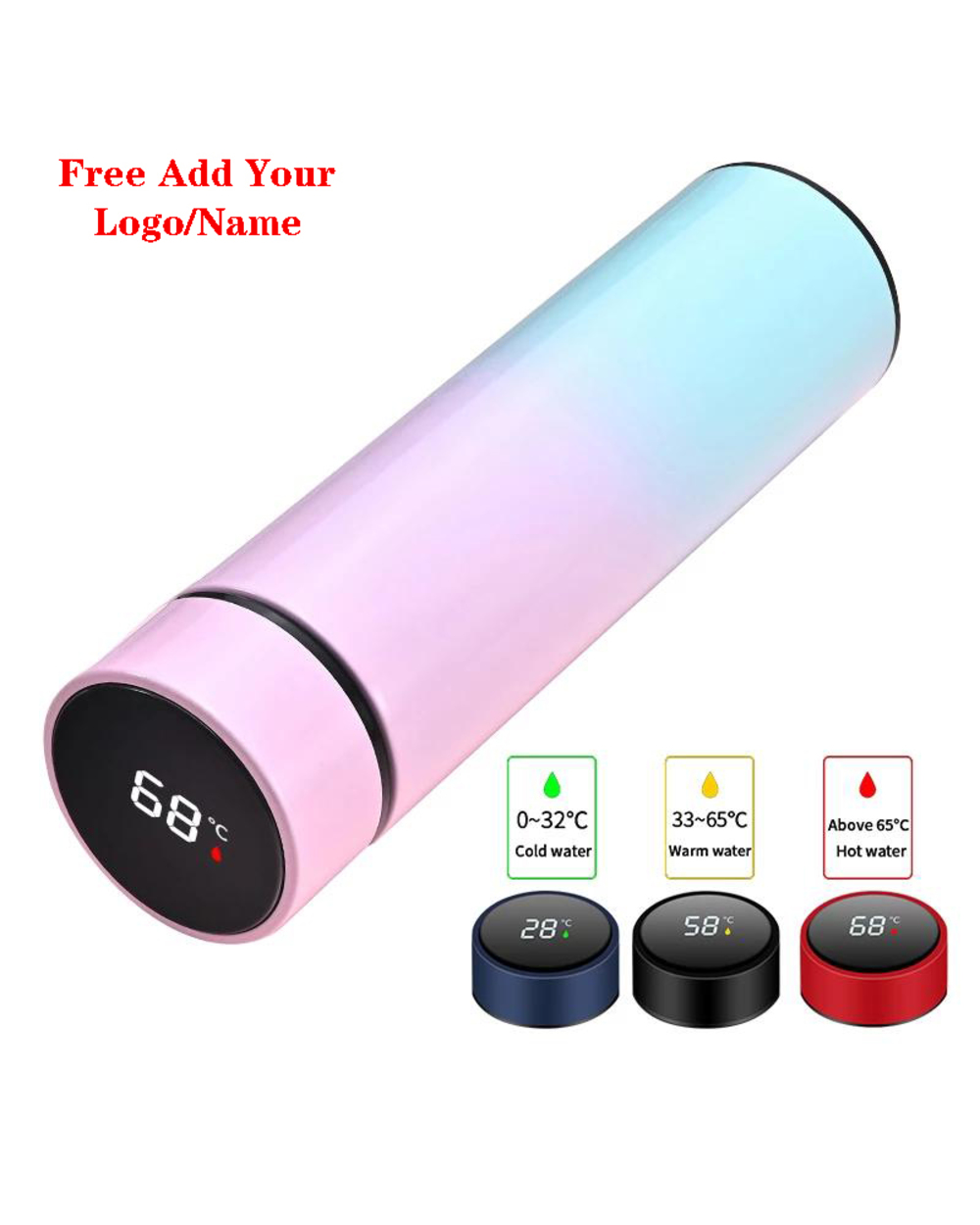 Custom Logo Smart Insulation Male And Female Portable Students High-End Simple Bottle Creative Personalized Trend Bulk front-0