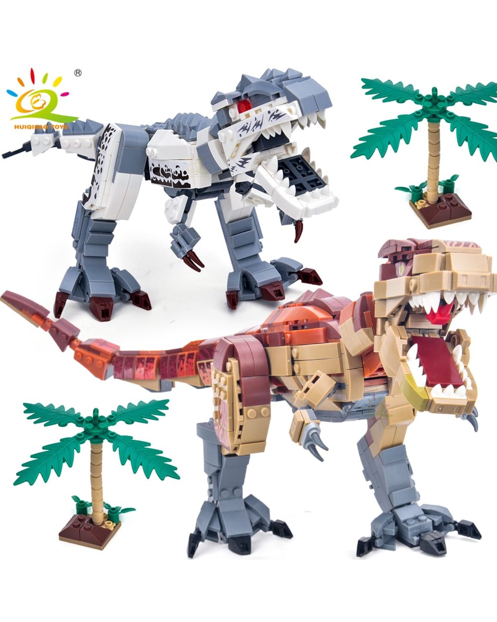 Jurassic Indominus Rex Dinosaur World Model Building Blocks City Triceratops Velociraptor Dino Park Bricks Children Toy front-0
