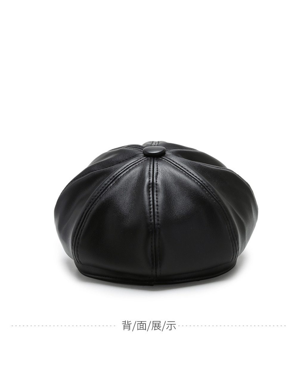 Fashion Solid Color Octagonal Cap Hats Female Autumn Winter Leather Panama Stylish Artist Painter Newsboy Caps Beret W front-4