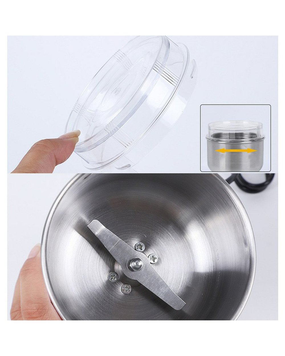 Premium 220V Electric Stainless Steel Household Grinding Milling Machine Coffee Bean Grinder Home Tool For Seed Nut front-4