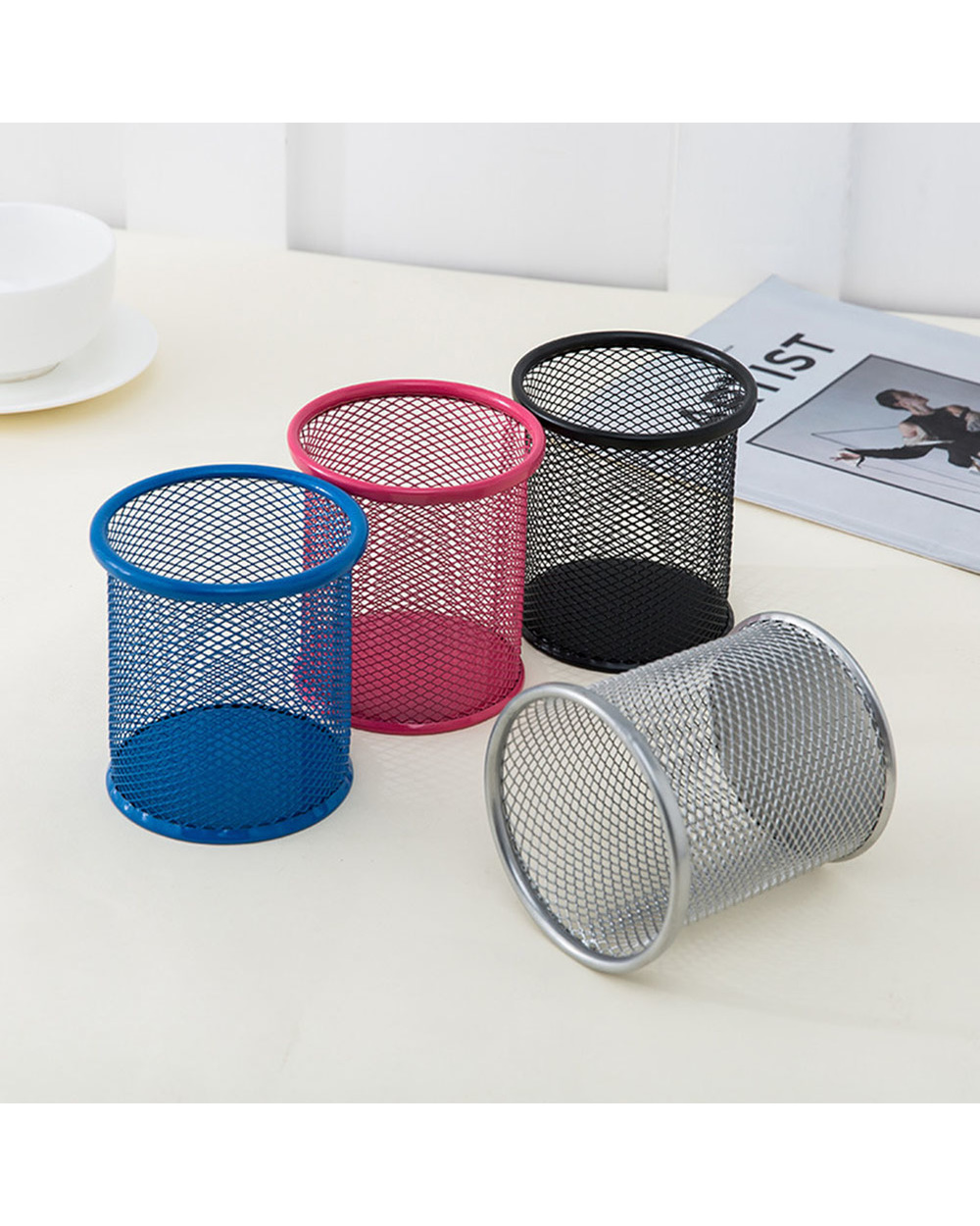 Large Capacity Desk Pen Holder Pencil Makeup Storage Box Desktop Organizer Stand Case School Office Stationery front-3
