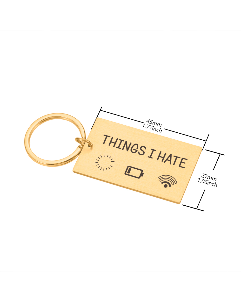 Funny Inspirational Keychain Best Friend Cute Keychain THINGS I HATE Car Key Chains Key Holder for Keys front-1