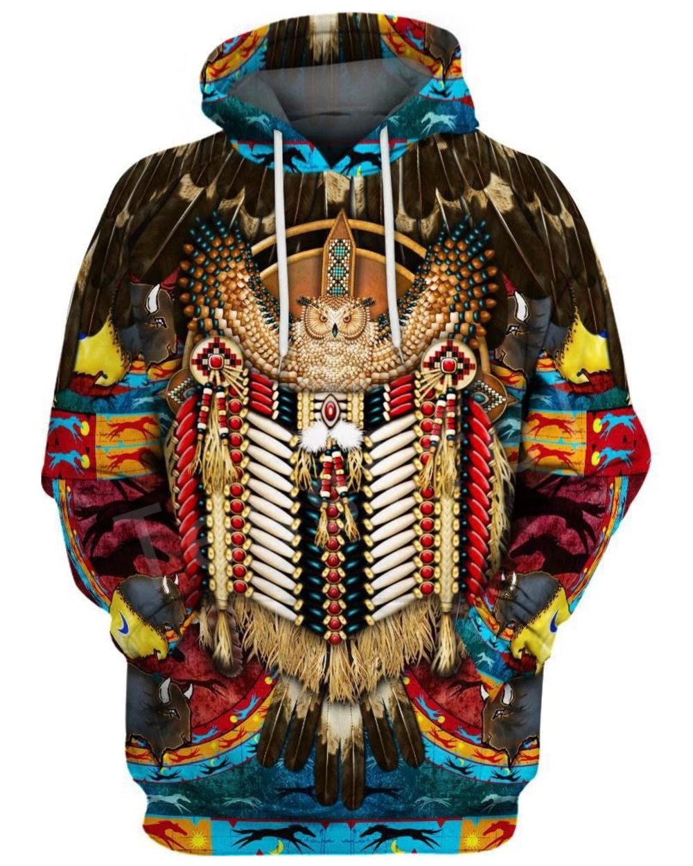 Tessffel Indian Native Harajuku Casual Colorful Tracksuit New Fashion 3Dfull Print Hoodie Sweatshirt Jacket front-0