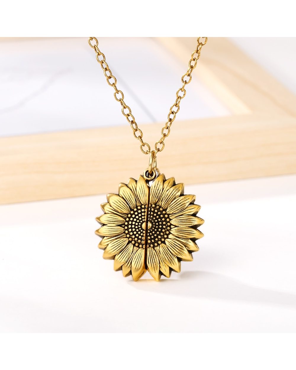 You Are My Sunshine Sunflower Necklaces For Women Rose Gold Silver Color front-1