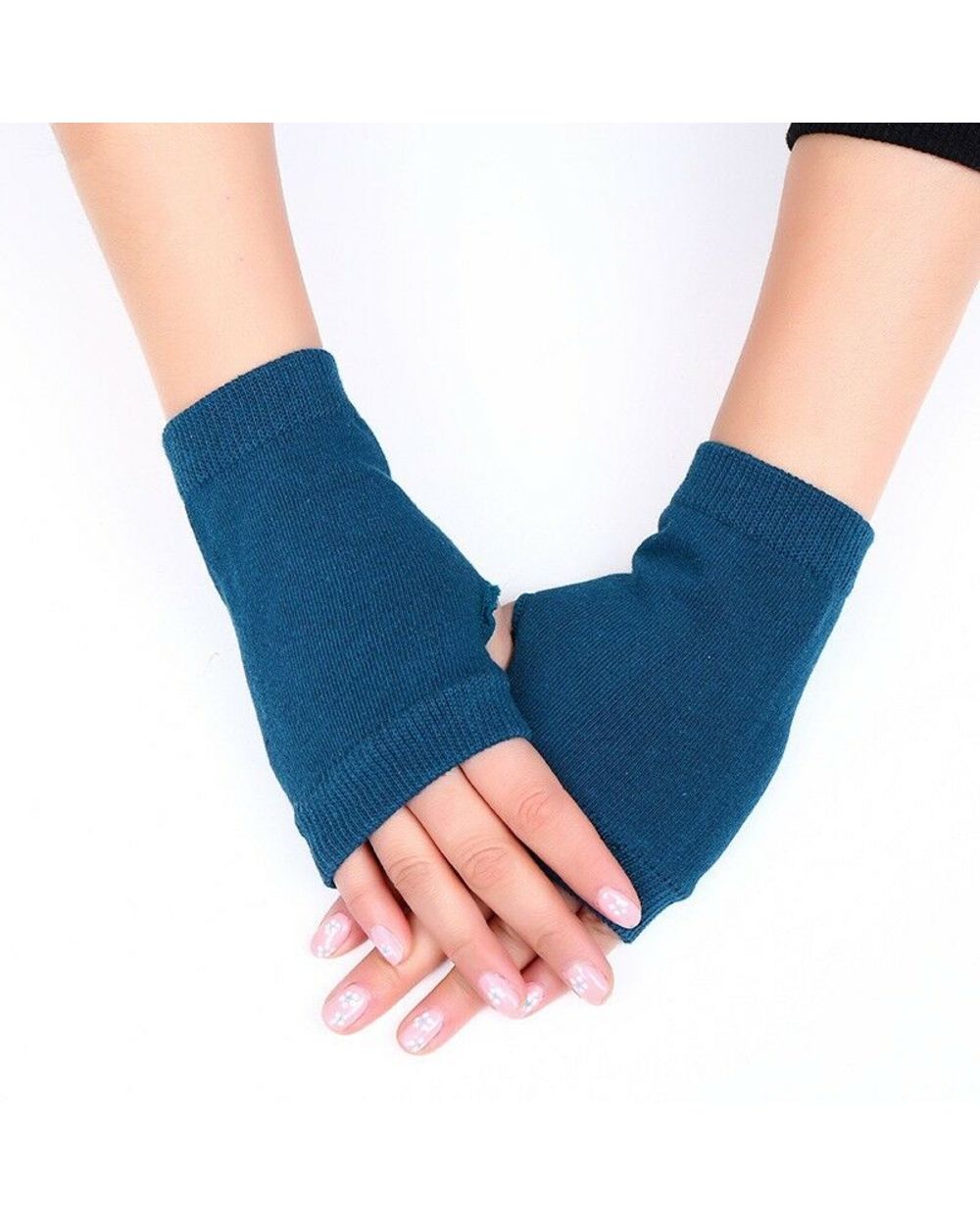 1 Pair Winter Gloves Female Fingerless Gloves Without Fingers Women Cashmere Warm Winter Gloves Hand Wrist Warmer Mitte front-2