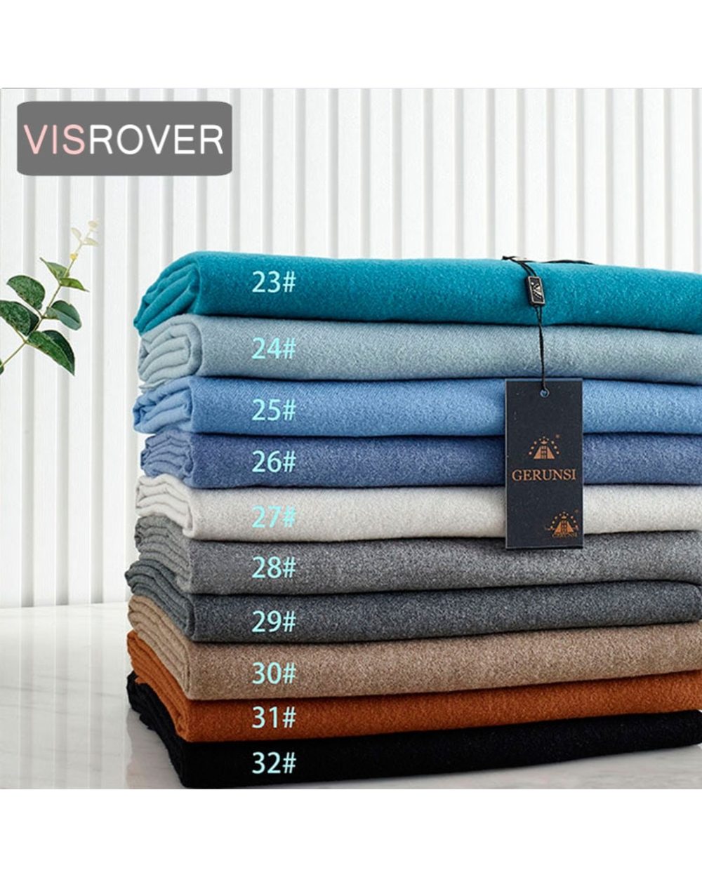 Visrover New 32 Colors Woman Winter Scarf Fashion Female Shawls Cashmere Handfeeling Winter Wraps Solid Color Winter Hi front-0