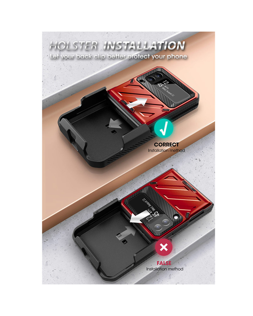 Full-Body Dual Layer Rugged Protective Case with Belt clip holster front-0