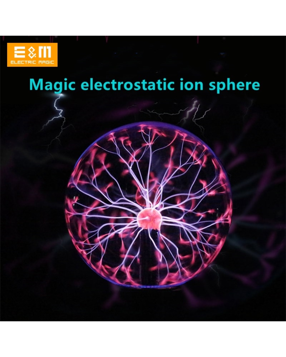 Voice Control Tesla Coil Music 12V Artificial Lightning Ion Arc Glass Ball Touchable Scientific Education Research Expe front-4