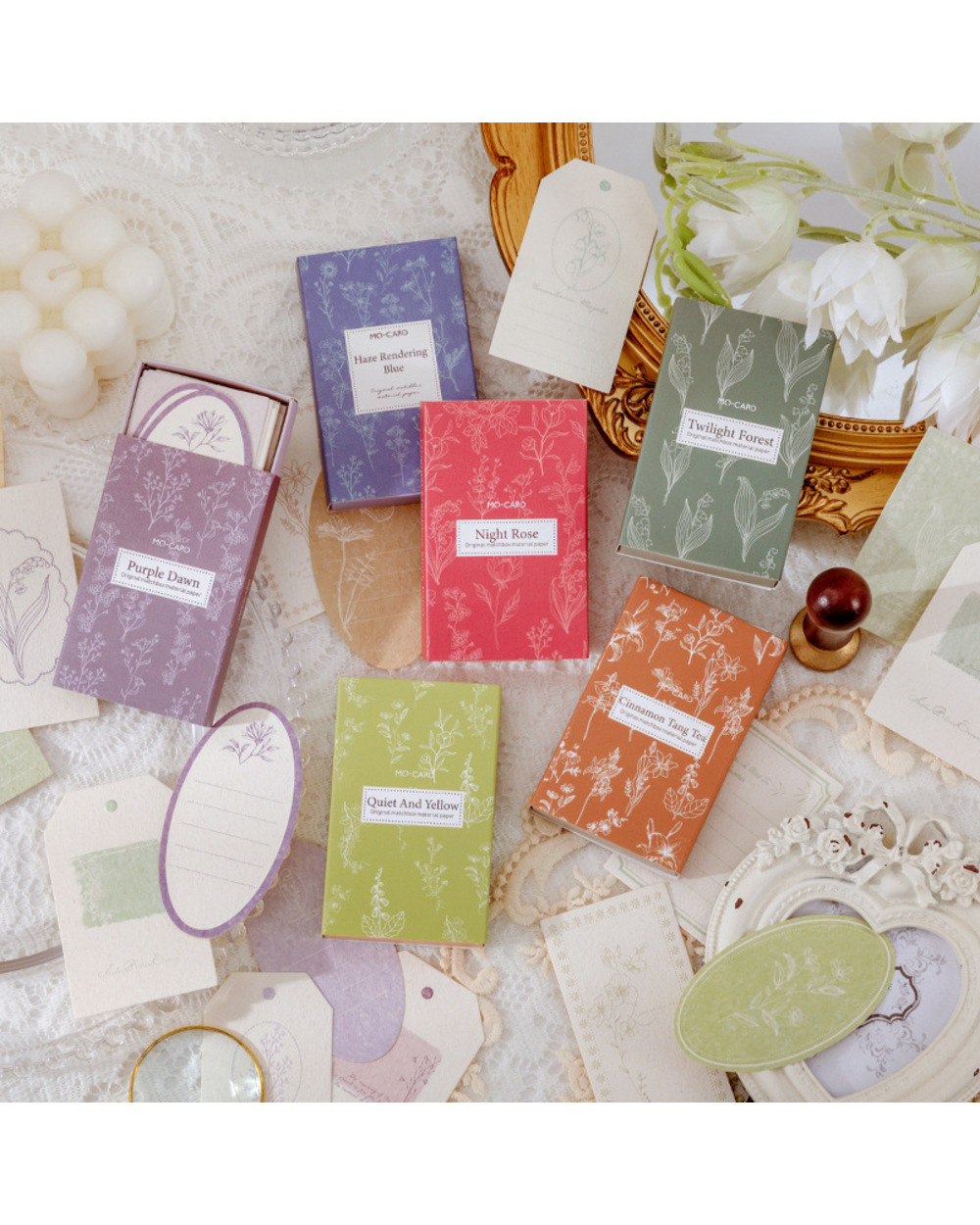 30 Pcs Herbal Paper Matchbox Material Paper Flower Memo Pad Decorative Stationery Scrapbooking Diary Album Lable Journa front-0