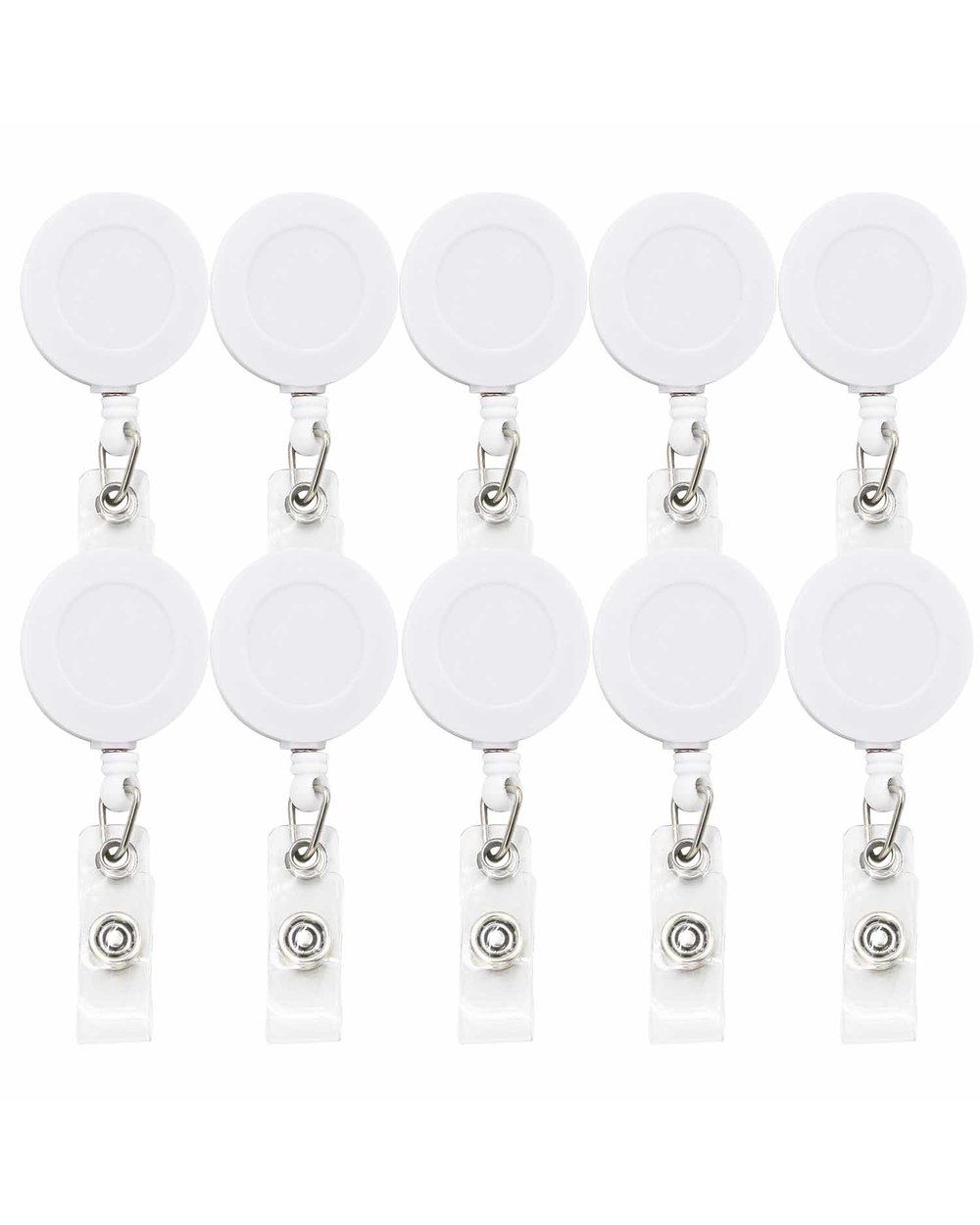 Idclip 10 Pieces Black White Retractable Badge Holder Id Badge Reel Clip On Card Holders With Alligator Clip front-1