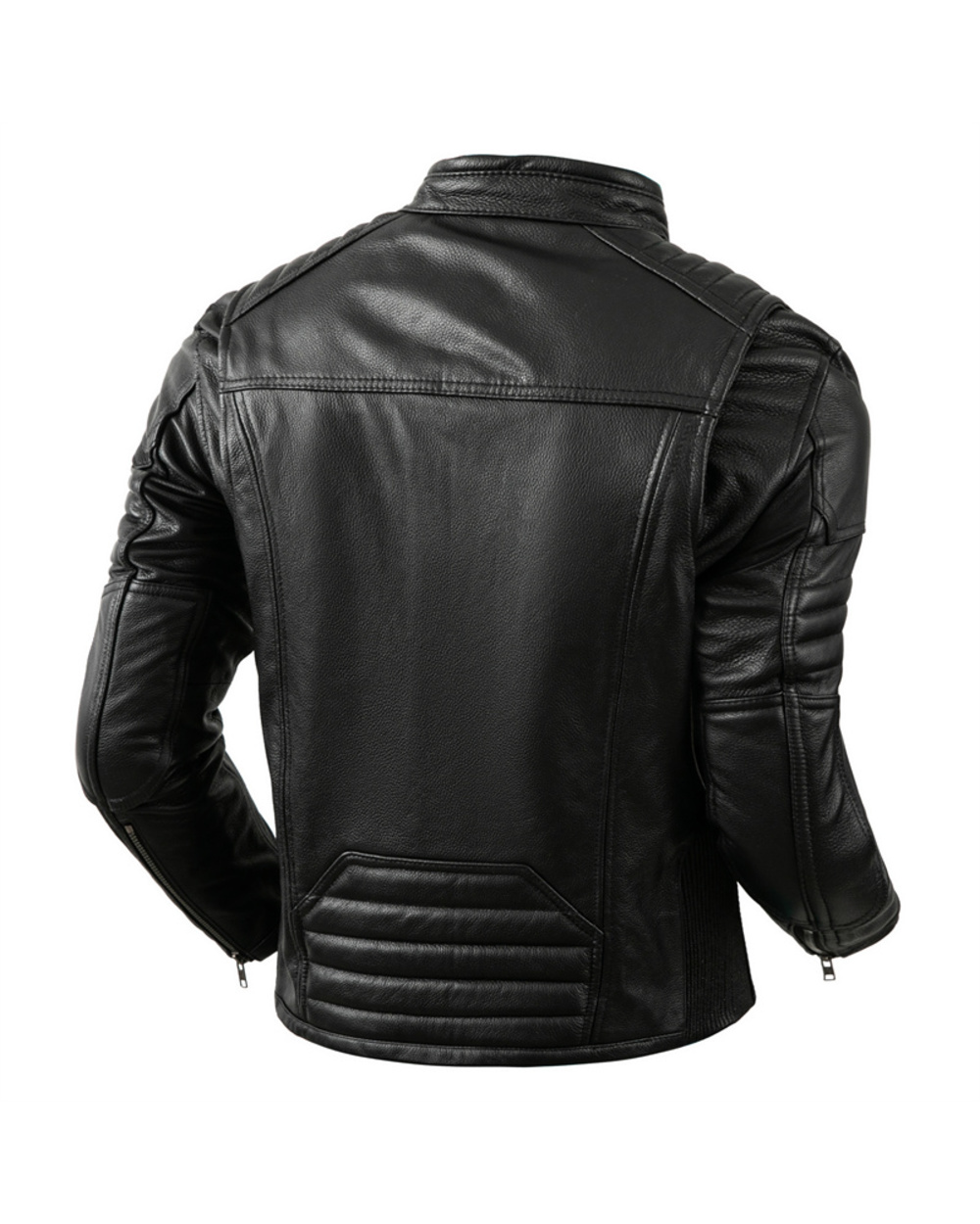 Motorcycle Causal Vintage Leather Coat Men Autumn Outfit Fashion Biker Pocket Design Top Layer Cow Leather Jacket front-0