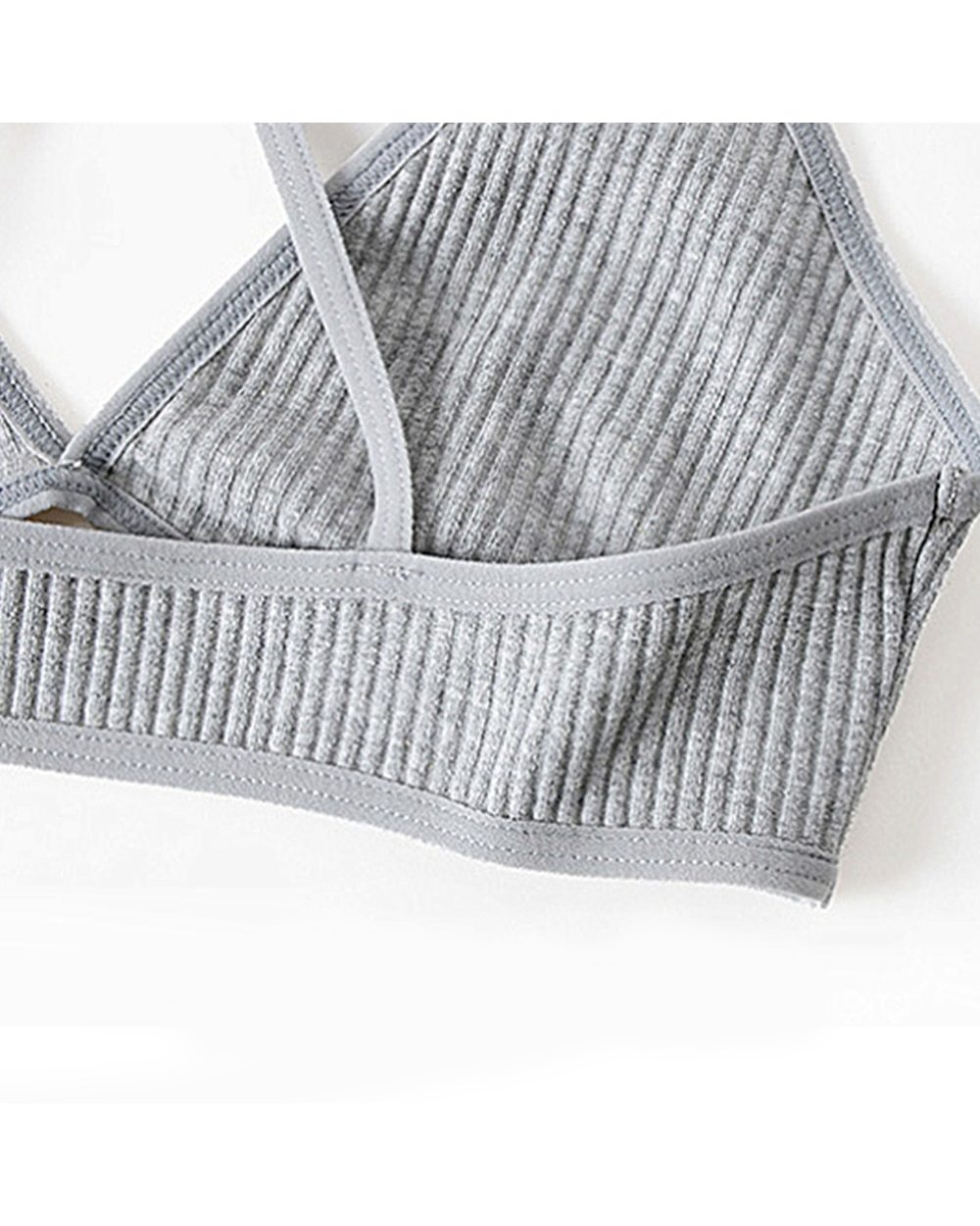 Comfort Cotton Bras For Women Thin French Style Bralette Sexy Deep V Triangle Cup Cross Beauty Back Bra front-2