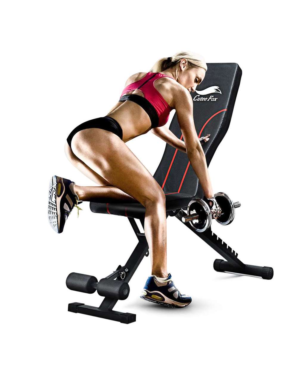 New Adjustable Fitness Sit Up Bench Folding Gym Exercise Training Equipment Weight Multi-Function Steel Bench 110Cm Us front-1