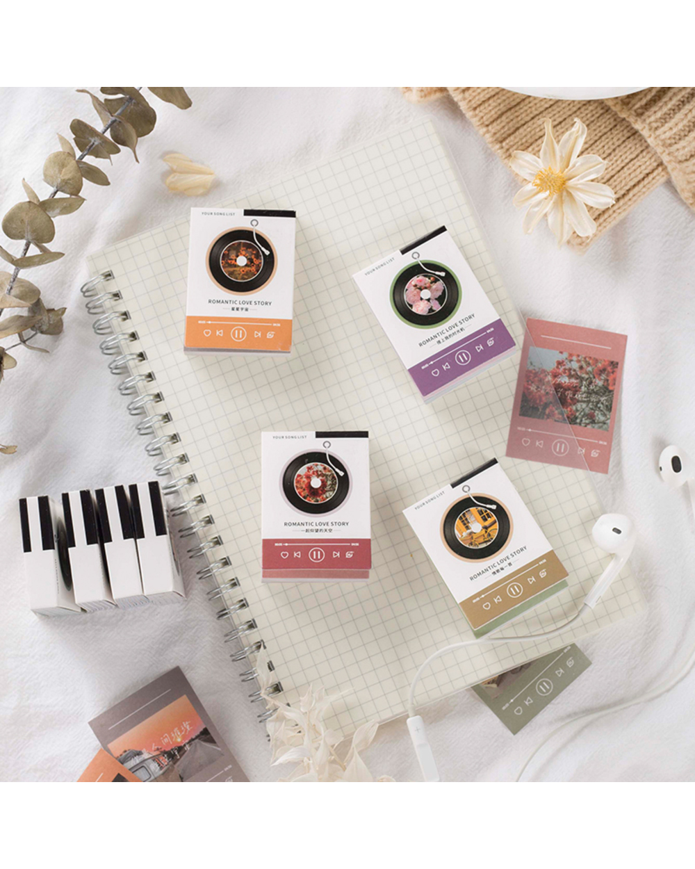 50 Sheets Share To Your Playlist Series Decorative Stickers Book Scrapbooking Label Diary Stationery Album Phone Journa front-2