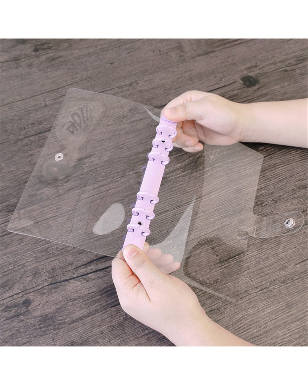 A5 A6 Transparent Pvc Loose-Leaf Notebook Cover Macaron Color 6 Ring Binder Diary Journal Planner Korean Stationery Sch front-2
