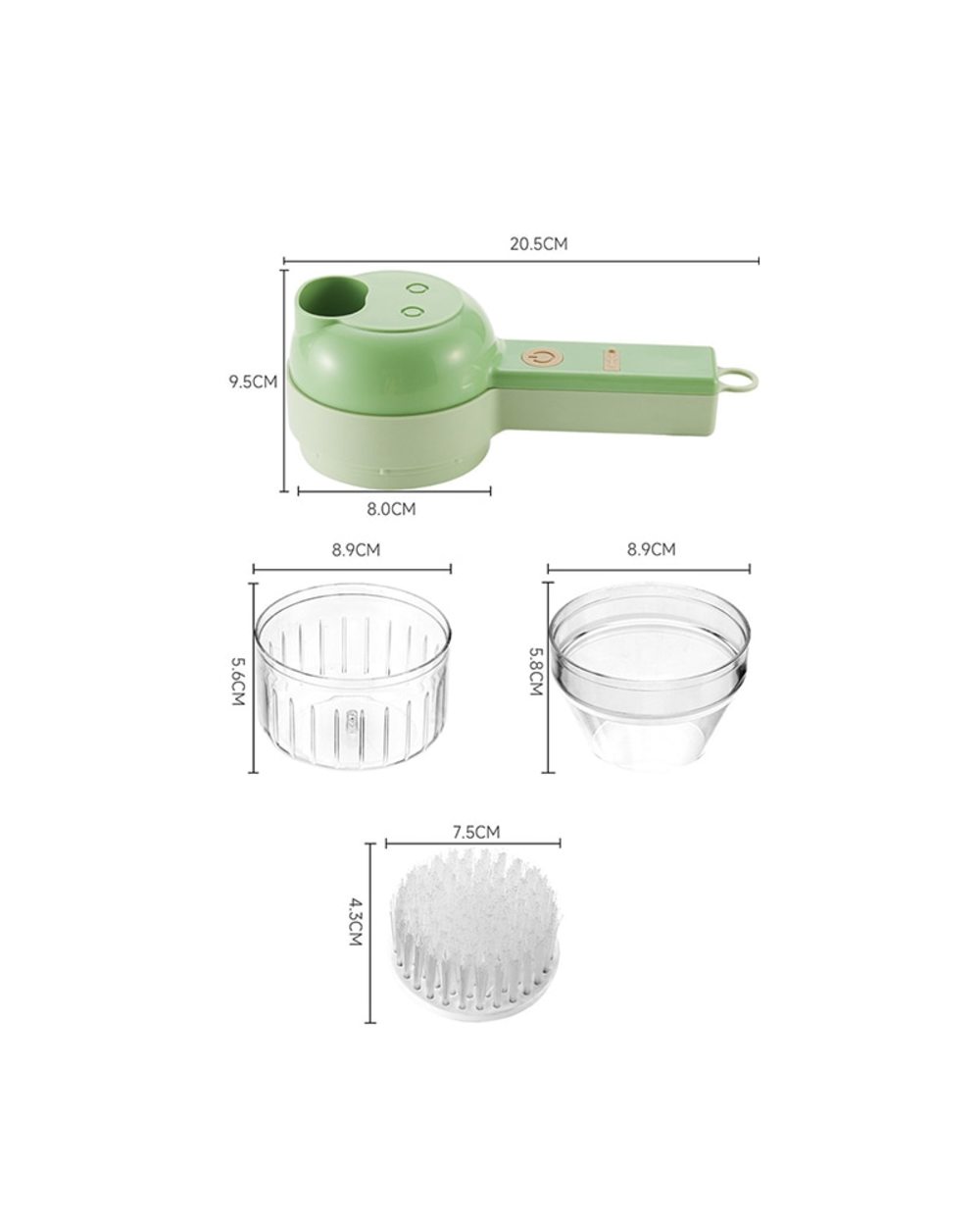 Multifunction Food Chopper Slicer Electric 4In1 Vegetable Cutter Masher Wireless Garlic Crusher Grinder Kitchen Gadgets front-5