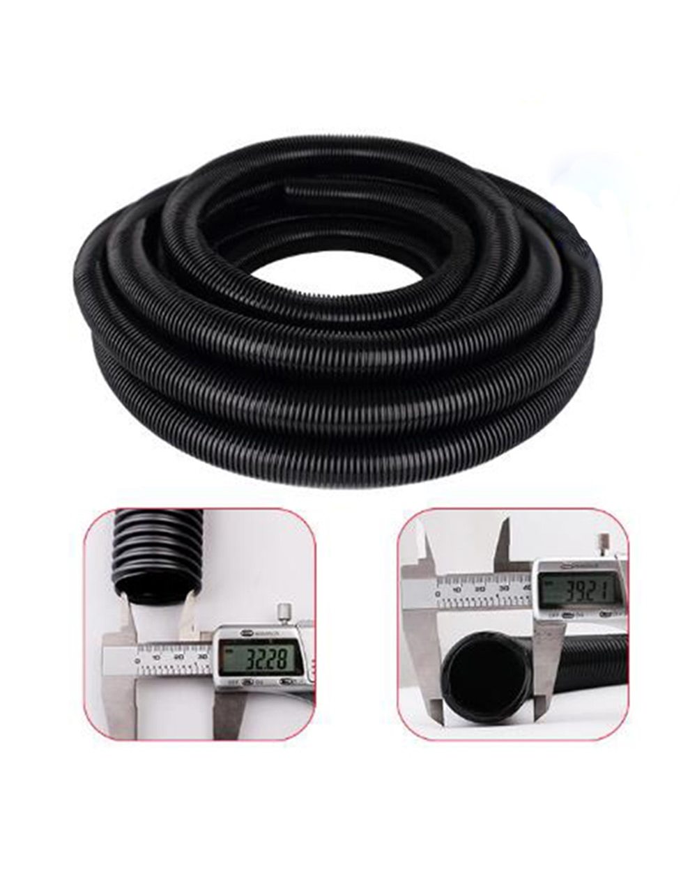 Inner Diameter 32 Mm Flexible Eva Hose Pipes Elongated For Household Vacuum Cleaners Hose Car Black Gray 2/3/4/5/6/7/8/ front-2
