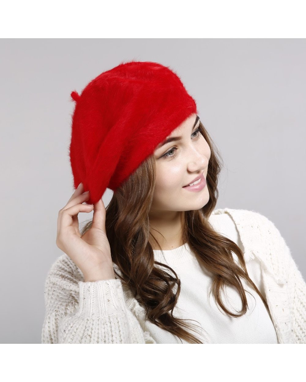 Hat Women Lady Winter Imitation Rabbit Hair Hat New Winter Wool Hat Thickened Warm Knit Hat Hats For Women Hats Cap For front-4