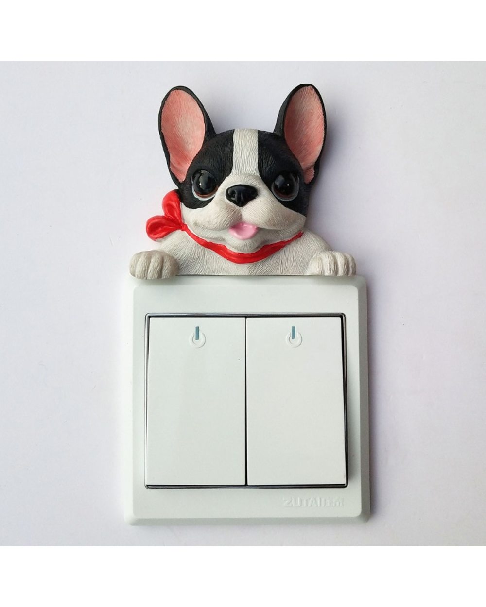 French Bulldog Resin Switch 3D Wall Sticker Accessories Socket Decoration Ornament front-4