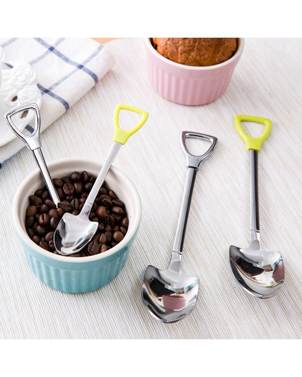 Shovel Shape Tea Coffee Sugar Ice Cream Dessert Spoon front-0