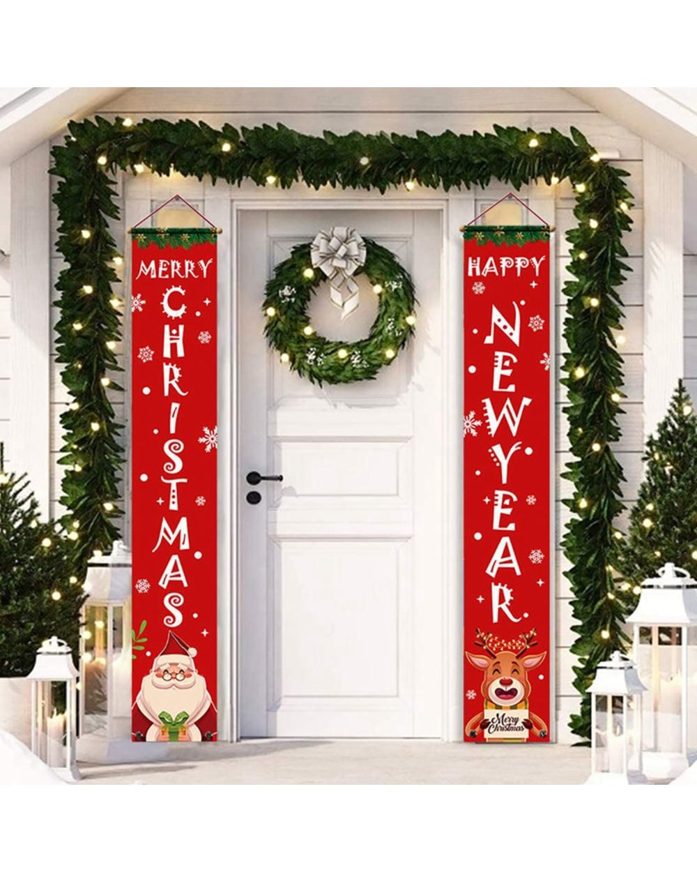 Christmas Door Decoration 2022 Merry Christmas Banner Decor for Home Hanging Christmas Ornament Happy New Year Gift 2022 front-0