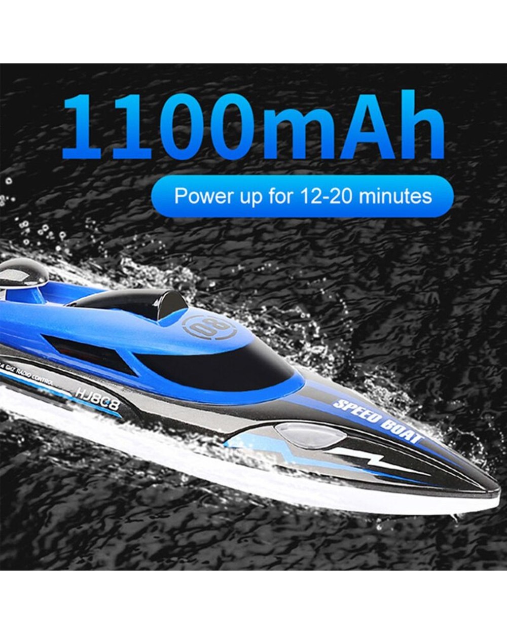 2021New 808 Rc Boat 2 4G Remote Control speedboat Rechargeable Waterproof Cover Design Anti collision Protection wltoys front-1